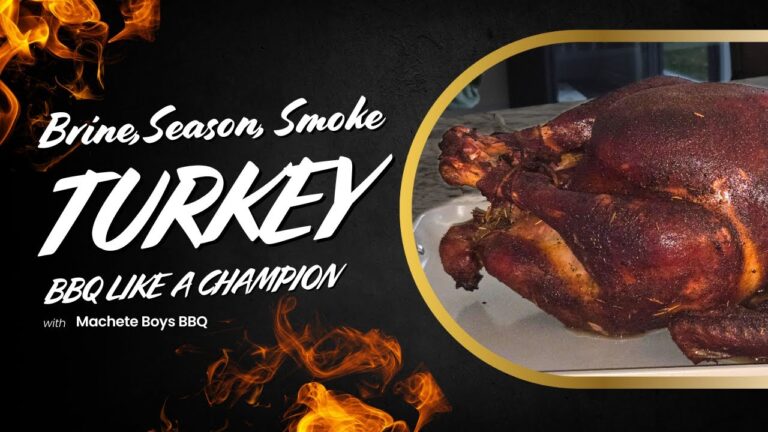 Golden smoked turkey resting on a board